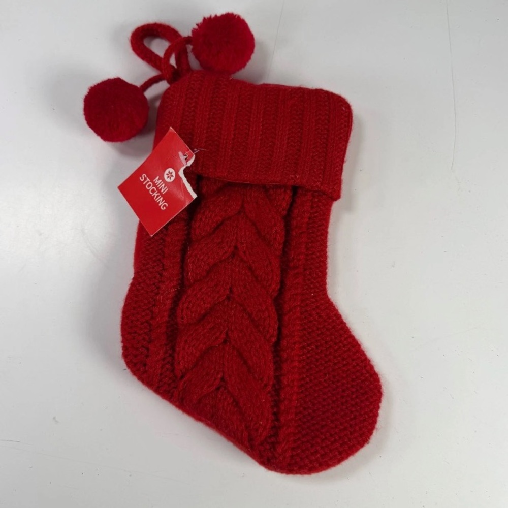 Wondershop Dark Red Knit Mini Stocking Pom-Poms | Wonder Shop | Christmas | NWT